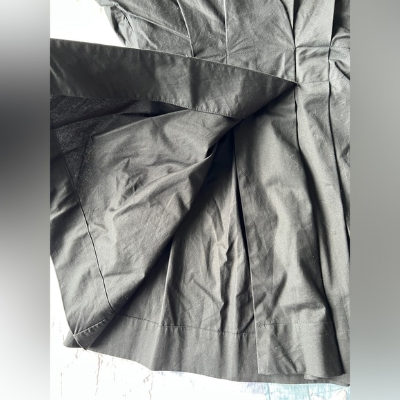 Zara Womens Black Minimalist V-Neck Poplin Sleeves Pleated Dress Size XS - Picture 7 of 16